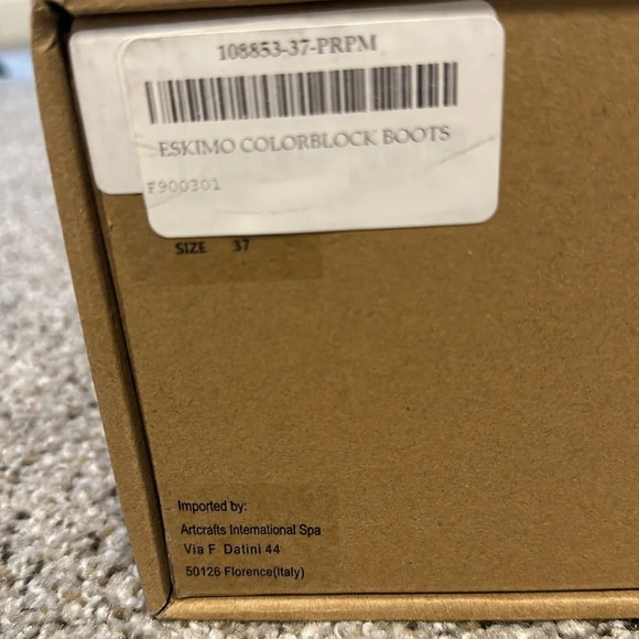 mou mou Colorblock Eskimo Shearling Boots, Style MU.FW101066A, Size 37, New - Picture 10 of 10